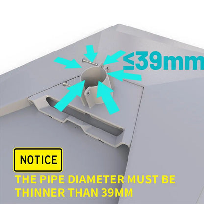 Starlink Gen 3 pipe adapter and pole mount bracket made of ABS for roof installation, compatible with Starlink V3 plate.