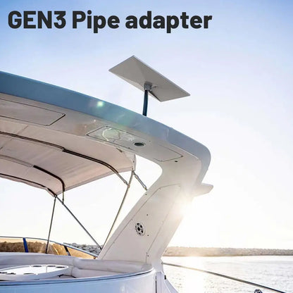 Starlink Gen 3 pipe adapter bracket for pole mount, round tube ABS material, compatible with Starlink V3 roof mount accessories