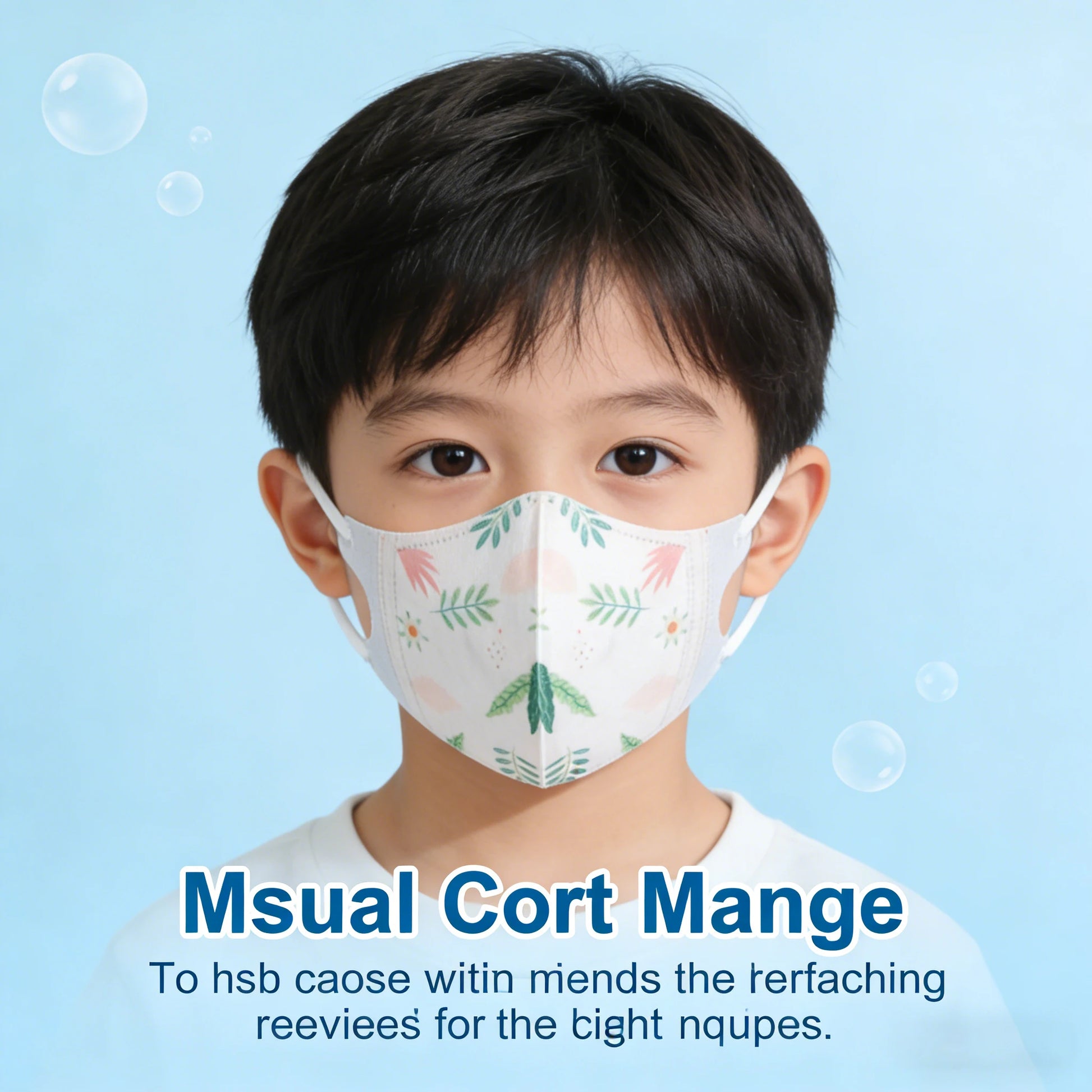 Set of 50-100 KN95 kid face masks with cartoon designs, FFP2 protective, suitable for children ages 3-12, CE certified.