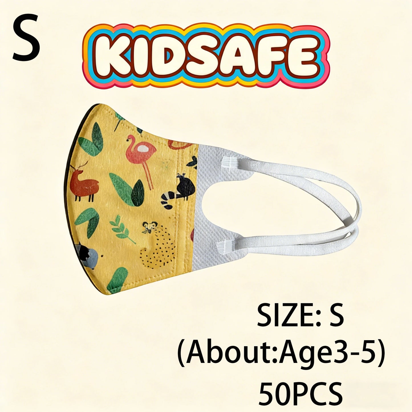 Assorted cartoon KN95 kid face masks in packaging, protective FPP2 masks for children ages 3-12, featuring 3-layer design and CE certification.