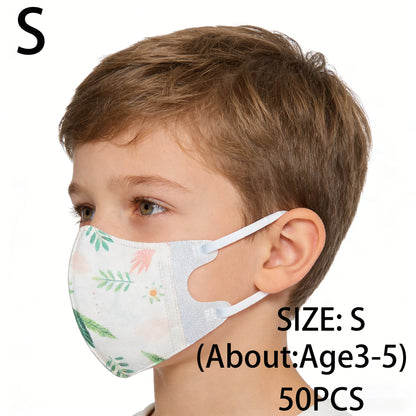 Kids' KN95 face masks by BackupMyFilesNow, 50-100 pack, cartoon designs, 3-layer FFP2 protective masks for children ages 3-12.