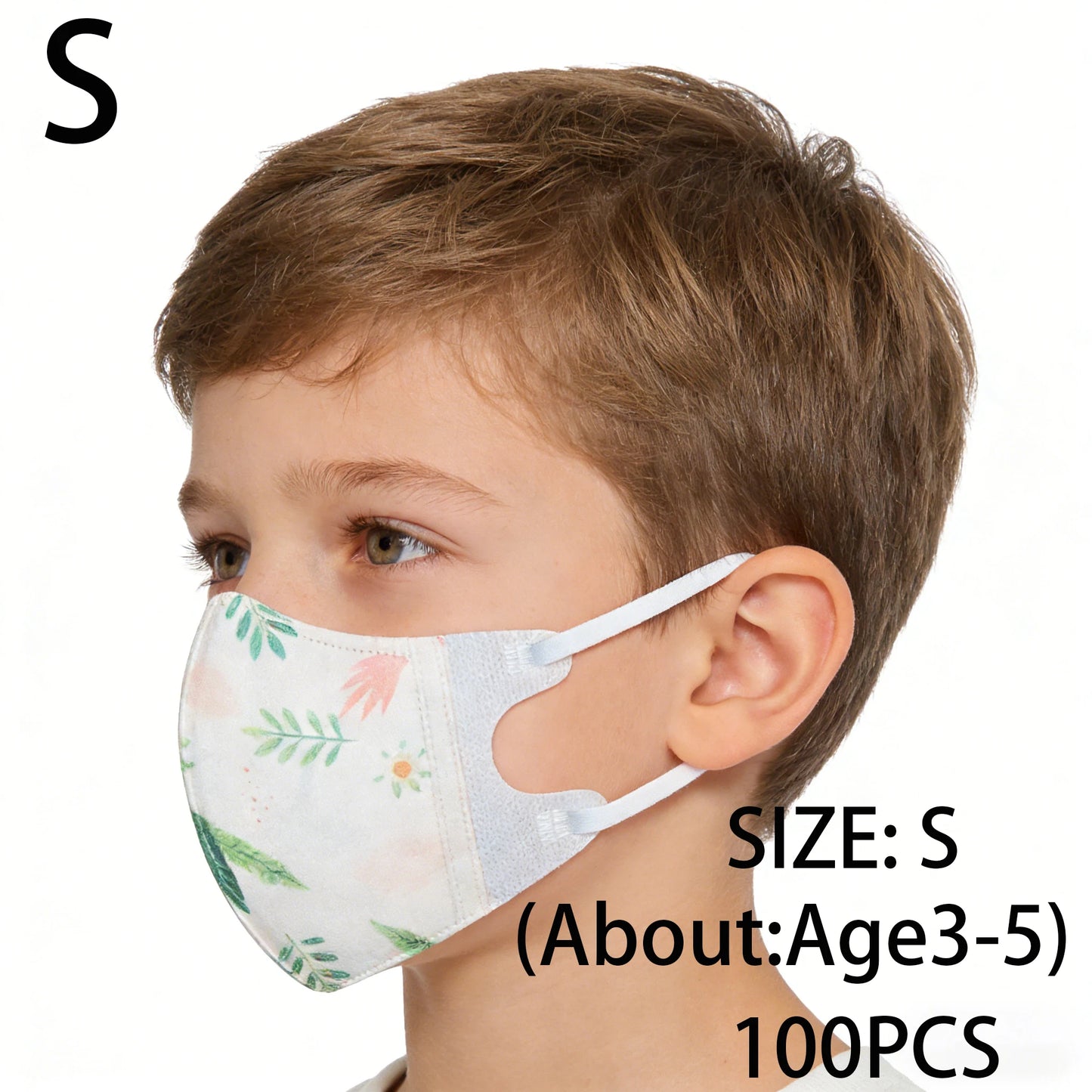 Children's KN95 FFP2 face mask with cartoon design, 3-layer protective mask for boys and girls ages 3-12.