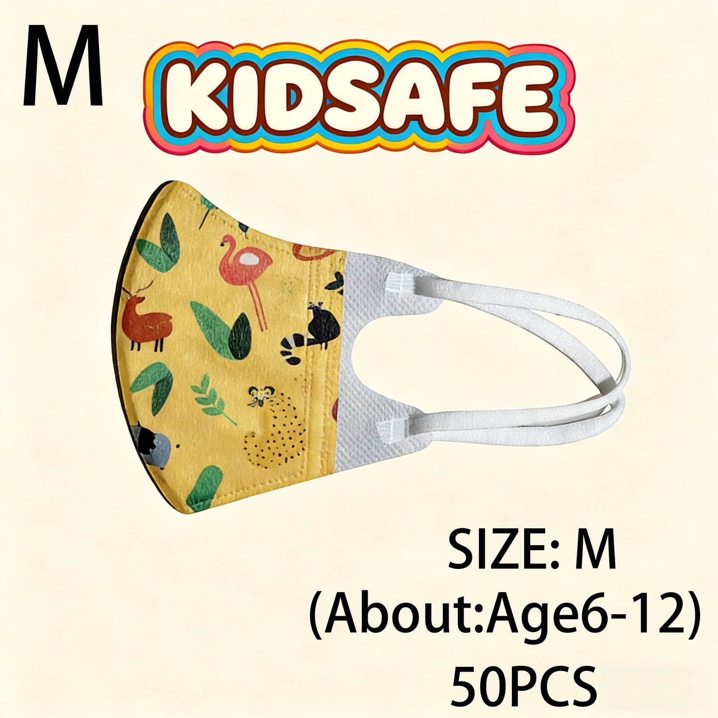 Set of 50-100 KN95 kids face masks for children ages 3-12, featuring cartoon designs, 3-layer protective FFP2 masks for boys and girls.