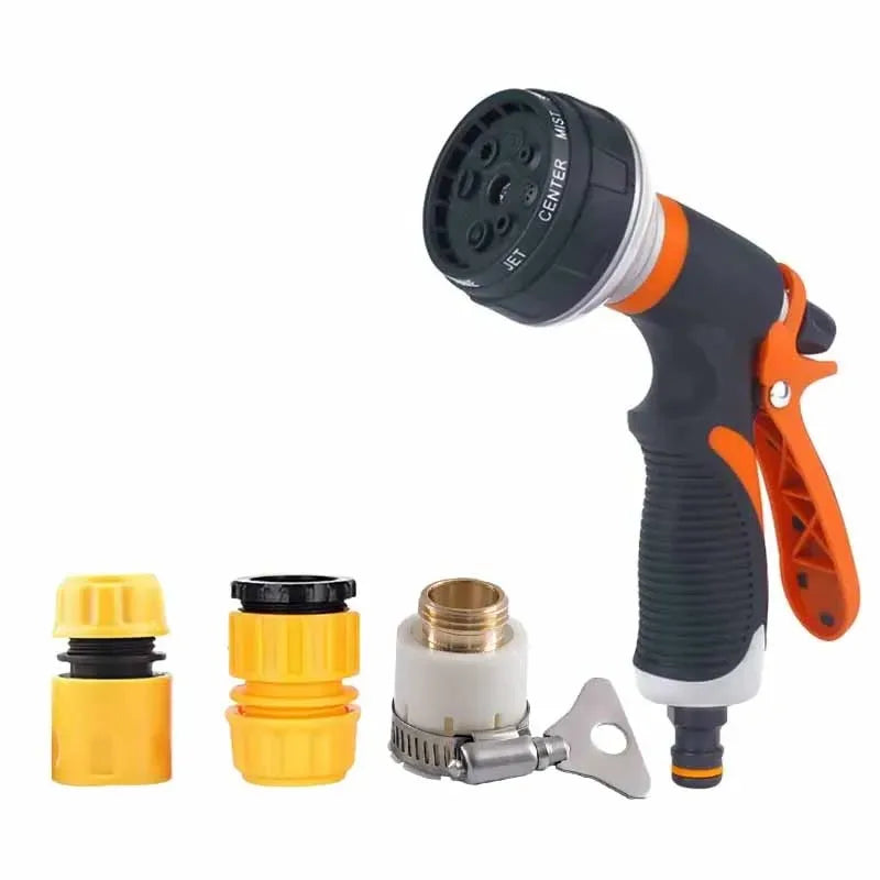 BackupMyFilesNow.com watering water gun with sprinkler head for garden watering, vegetable irrigation, and household watering tasks.
