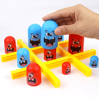Funny Tic Tac Toe and chess tabletop game set for kids and adults, featuring interactive multiplayer fun for parties.