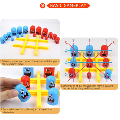 Funny Tic Tac Toe and chess table board game set from BackupMyFilesNow.com, featuring interactive multiplayer fun for kids and adults.