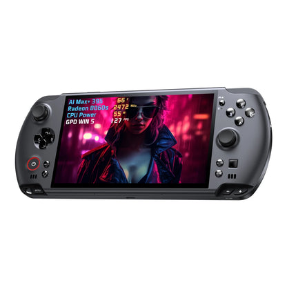 GPD Win5 handheld gaming console with 7-inch 120Hz 1080P LTPS screen, AMD395 processor, 32GB RAM, 2TB SSD, Windows 11, RGB lighting