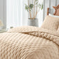 Gray king-size quilt bedding set with soft, lightweight bedspread, pillowcases, and quilted coverlet for all-season comfort.