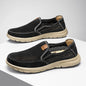 Men's beige slip-on loafers by BackupMyFilesNow.com, breathable casual shoes ideal for summer and light walking.