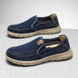 Beige men's slip-on loafers by BackupMyFilesNow.com, breathable casual shoes perfect for summer and light walking.