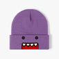 Beige embroidered knitted hat for men and women, stylish autumn winter outdoor warm windproof hip hop casual trend.