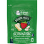 Organic Gerber Lil Crunchies Berry-licious toddler snacks in a 4-pack, featuring plant-based, crunchy berry-flavored baby food.