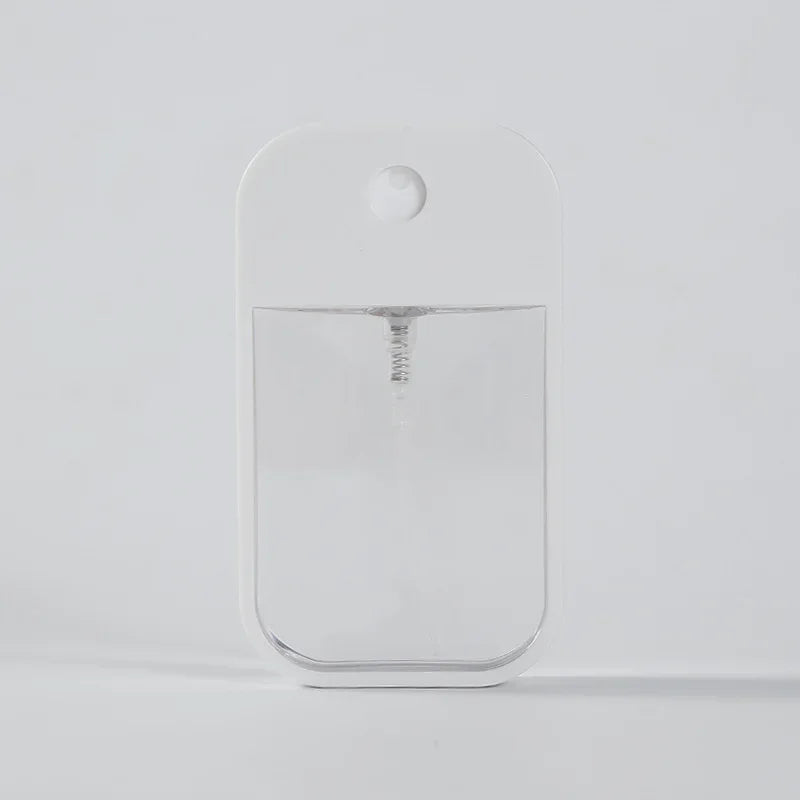 Portable 45ml square perfume spray bottle by BackupMyFilesNow.com, refillable silicone design for travel and hand sanitizer use.