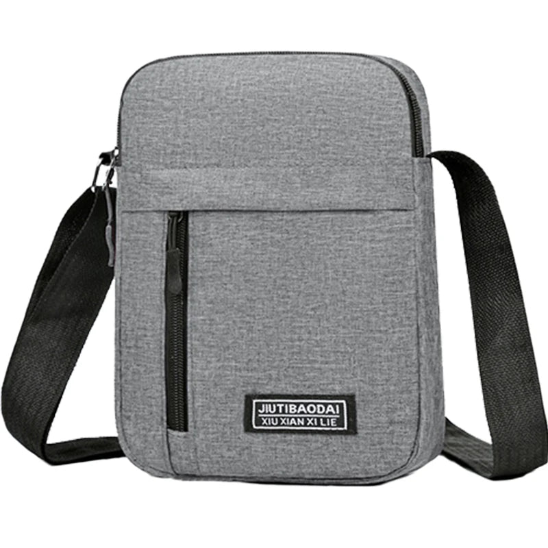 Black men's nylon bag from BackupMyFilesNow.com, versatile single shoulder or cross-body design for daily school use.