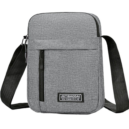 Black men's nylon bag from BackupMyFilesNow.com, versatile single shoulder or cross-body design for daily school use.