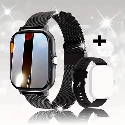 Smartwatch with 2.01-inch HD display, fitness sports modes, message preview, call answering, DIY dial, weather forecast for men and women