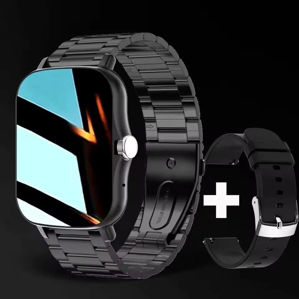 New Smart Watch with 2.01-inch HD display, fitness tracking, call and message features, weather forecast, for men and women.