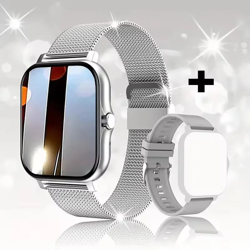 Smart Watch with 2.01-inch HD display, fitness tracking, call and message features, weather forecast, sport modes for men and women.