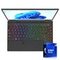 Black transparent 14-inch business laptop with 128GB SSD, 8GB RAM, Intel N95, M.2 storage options, 4500mAh battery, Bluetooth 4.2