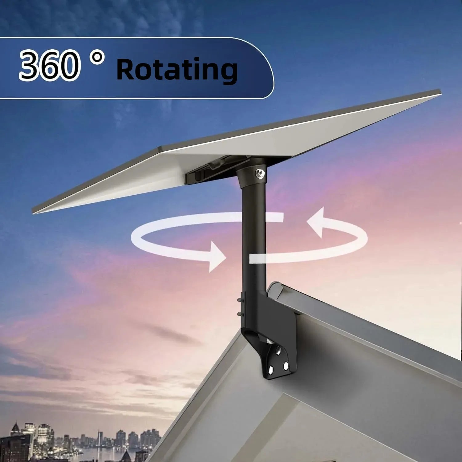 Black 14-inch Starlink Gen3/V3 standard dish wall and roof mount kit with rotatable short pole bracket, satellite accessory.