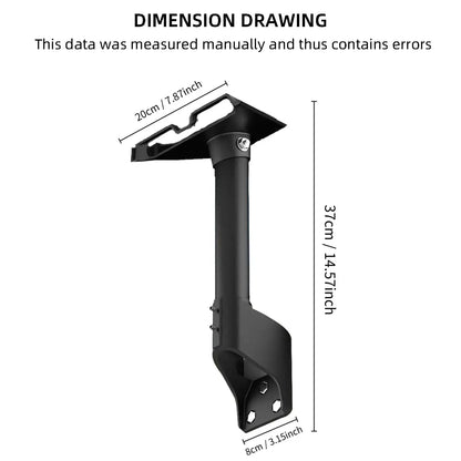Black 14-inch Starlink Gen3/V3 dish wall and roof mount kit with rotatable short pole bracket, satellite accessory from BACKUPMYFILESNOW.COM®