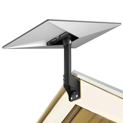 Black 14-inch Starlink Gen3/V3 dish wall and roof mount kit with short pole bracket, 360-degree rotatable satellite accessory.