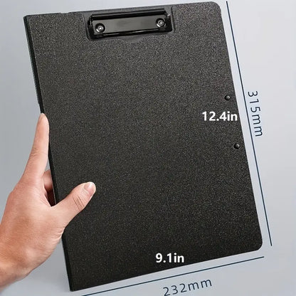 Black A4 file folder and clipboard from BackupMyFilesNow.com, perfect for organizing documents for business or school.