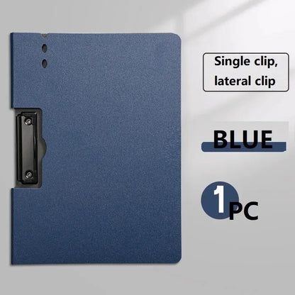 Black A4 file folder with cover, documents organizer, and clipboard for business, school, and office use.