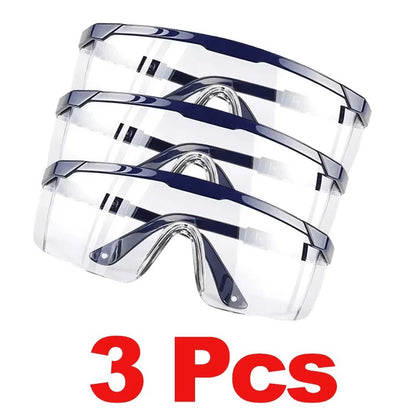 Black anti-splash safety goggles by BACKUPMYFILESNOW.COM® protecting eyes during lab work, industrial tasks, or cycling.