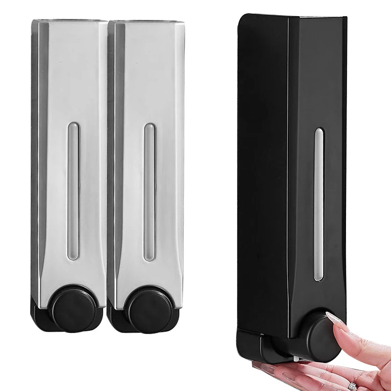 Black ZAOQI 500ML wall-mounted soap dispenser for shower gel and detergent, designed for bathroom accessories.