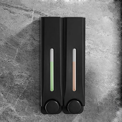 Black ZAOQI 500ml wall-mounted soap dispenser for shower gel and detergent, ideal for bathroom accessories.