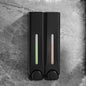 Black ZAOQI 500ml wall-mounted soap dispenser for shower gel and detergent, ideal for bathroom accessories.