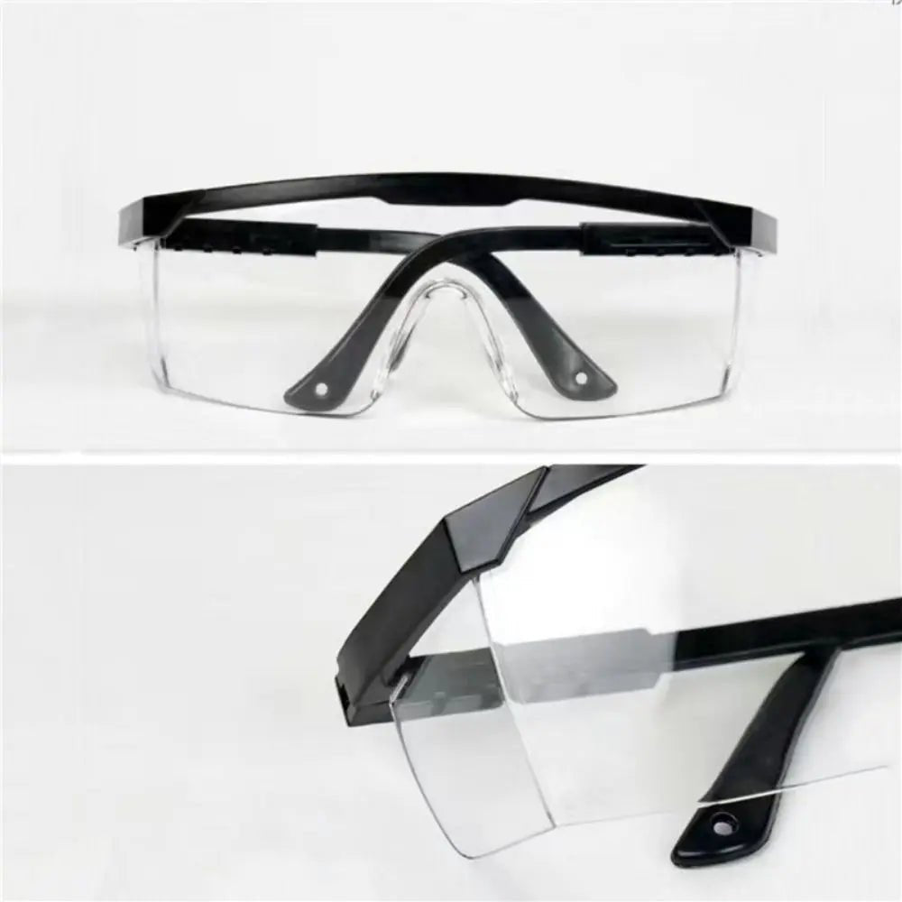 Black safety goggles with anti-splash, windproof, dustproof, and waterproof design for work, cycling, and protective use