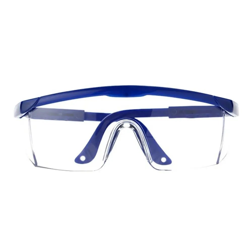 Black work safety anti-splash goggles with windproof, dustproof, waterproof protective glasses for cycling and industrial use.