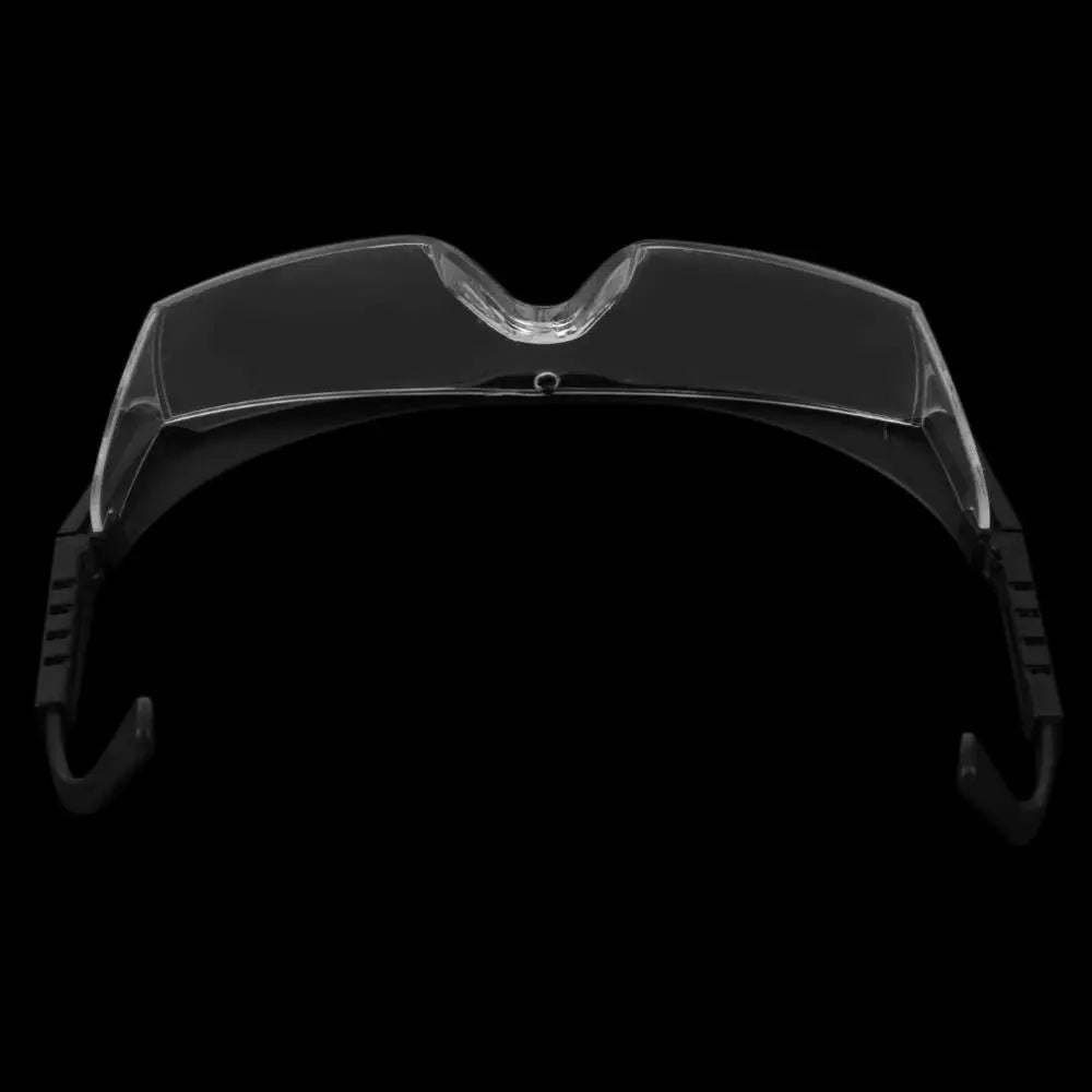 Black work safety goggles with anti-splash, windproof, dustproof, and waterproof protective glasses for cycling and industrial use.