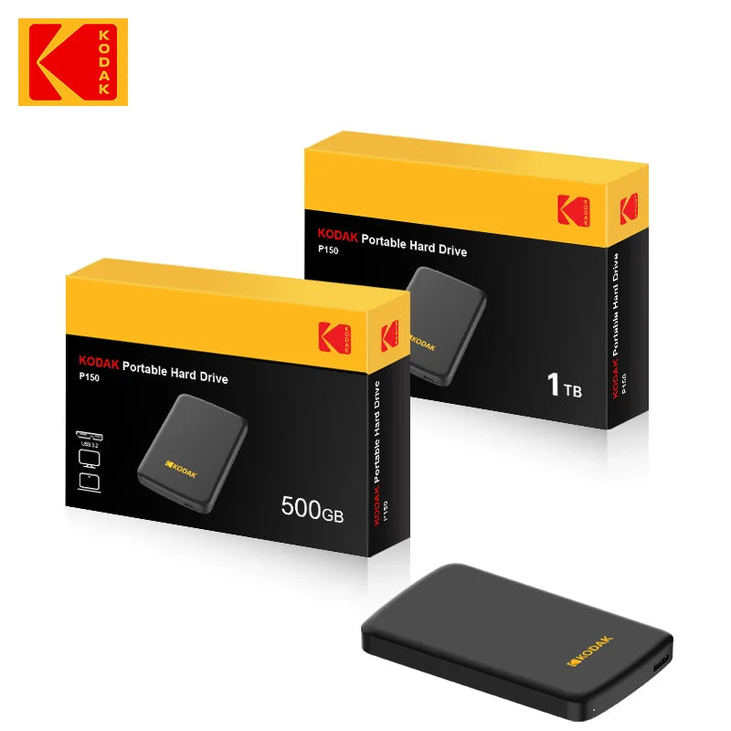 Black 1TB external mechanical hard drive P150 by BackupMyFilesNow.com with USB 3.0 port for high-speed data transfer and reliable storage.