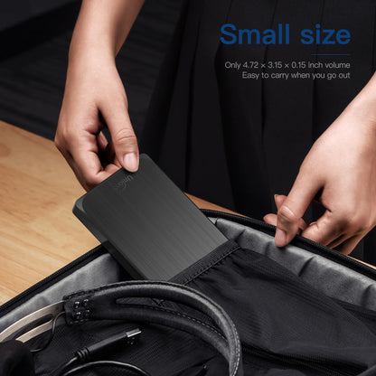 UnionSine 2.5-inch external HDD in black with 1TB capacity, USB 3.0 portable hard drive for PC, gaming consoles, and backup.