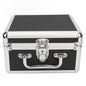 Black 2.5-inch hard drive storage box with handle, 20 bays, aluminum alloy construction, security lock, for home data storage.