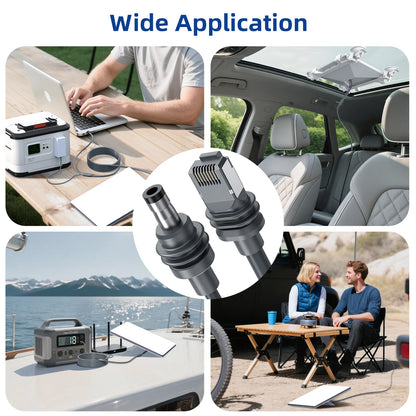 Black 2-in-2 Ethernet and USB-C connection cable for Starlink Mini, 5M, fast charging and data transmission, car electronics accessory.