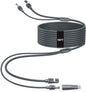 Black 2-in-2 Ethernet and USB-C connection cable for Starlink Mini, 5 meters, used for fast data transmission and charging in cars.