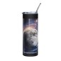 Black 20 oz stainless steel tumbler by BACKUPMYFILESNOW.COM® with a sleek, insulated design for hot or cold beverages.