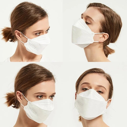 Black FFP2 KN95 face masks with fish mouth design, protective masks for safety, shown in a pack of 200 from BackupMyFilesNow.com.