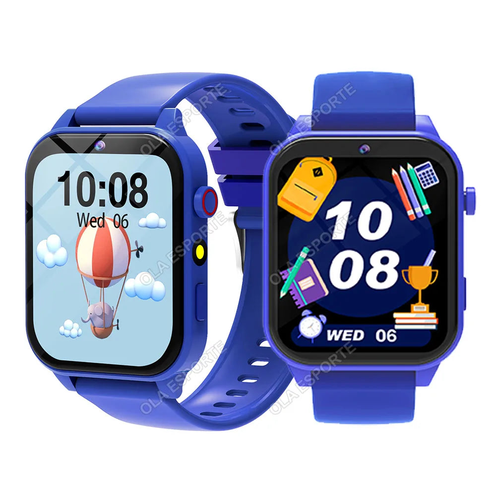 Black 2025 smart watch for children with HD touch screen, camera, 18 games, sleep monitor, alarm clock, calculator, suitable for boys and girls.
