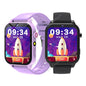 Black children’s smart watch with HD touch screen, camera, 18 games, sleep monitoring, alarm clock, and calculator.