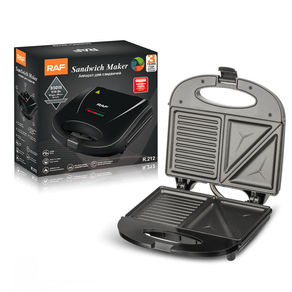 Black RAF Mini Multifunctional Breakfast Sandwich Maker from BackupMyFilesNow.com, compact appliance for quick breakfast sandwiches.