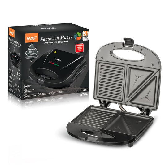 Black RAF Mini Multifunctional Breakfast Sandwich Maker from BackupMyFilesNow.com, compact appliance for quick breakfast sandwiches.