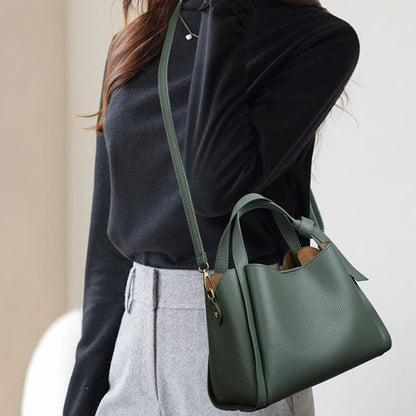 Black women's shoulder handbag with retro style, simple design, large capacity, portable messenger bucket bag by BackupMyFilesNow.com