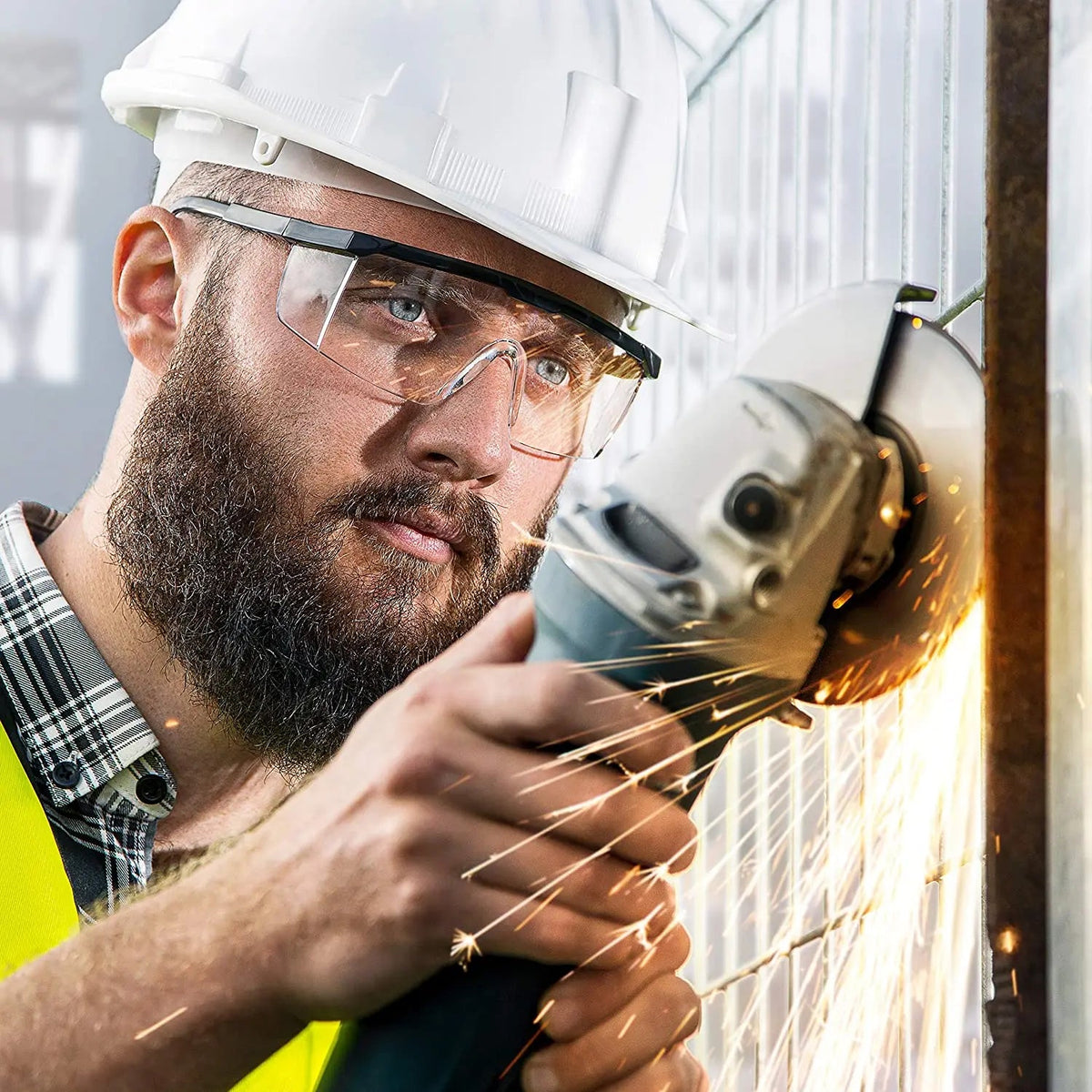Black anti-splash safety glasses for lab work, industrial protection, wind dust proof goggles, cycling eyewear by BACKUPMYFILESNOW.COM®