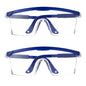 Pair of black safety glasses from BACKUPMYFILESNOW.COM® with anti-splash, dust-proof, and wind protection for lab, industrial, and cycling use.