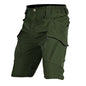 Black men's cargo shorts by BACKUPMYFILESNOW.COM, quick-dry tactical shorts with multiple pockets, knee length for outdoor activities.